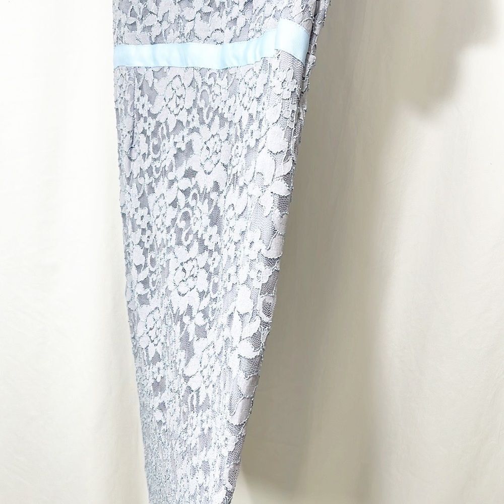 ASOS Maternity Exclusive Lace Bodycon Dress With Ribbon Detail Blue size 8 - Picture 3 of 10